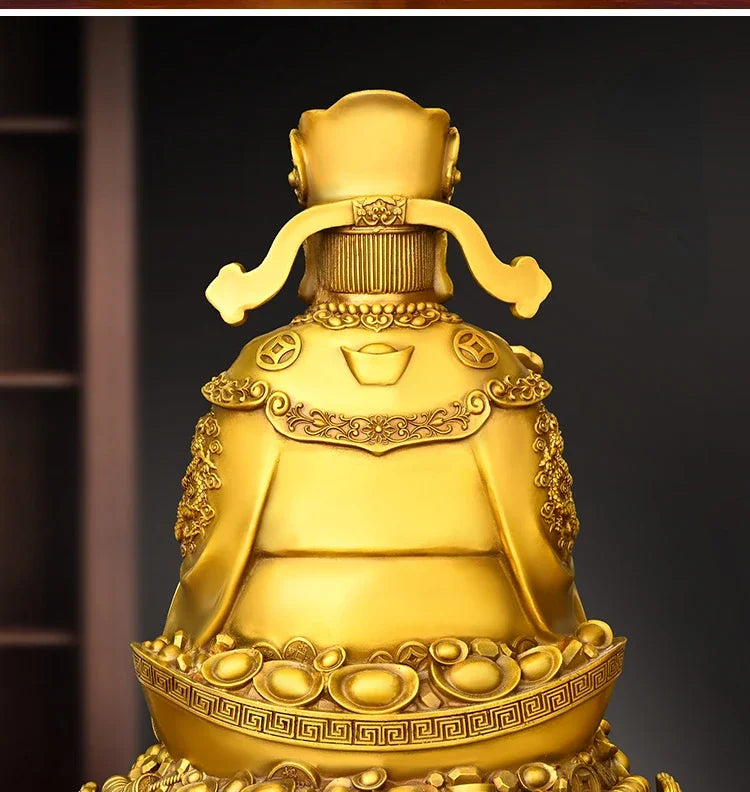 Feng Shui Copper God of Wealth Ornament Tor Yuanbao Living Room Company Treasure Pot Decor