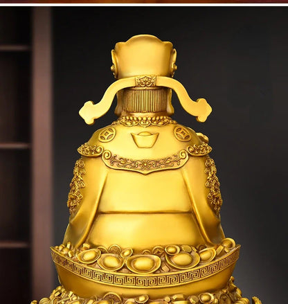 Feng Shui Copper God of Wealth Ornament Tor Yuanbao Living Room Company Treasure Pot Decor