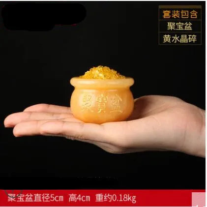 Feng Shui Cornucopia set piece topaz ingot jade handicraft household living room decoration gift, home decor statue