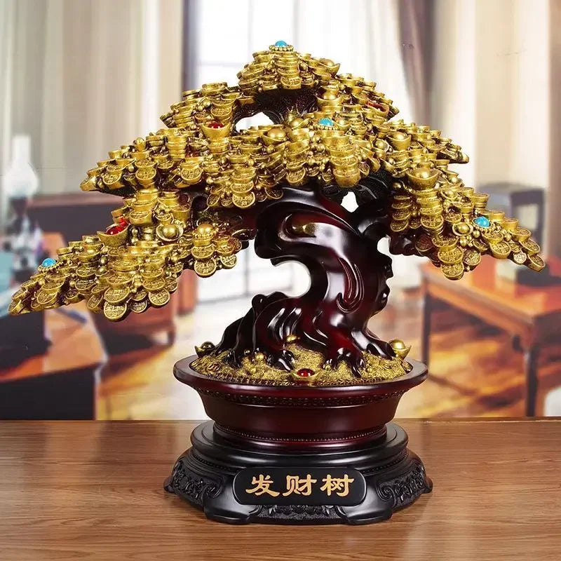 Feng Shui Fortune Lucky Tree Ornament Store Opening Gifts Living Room Store Decor Sculptures