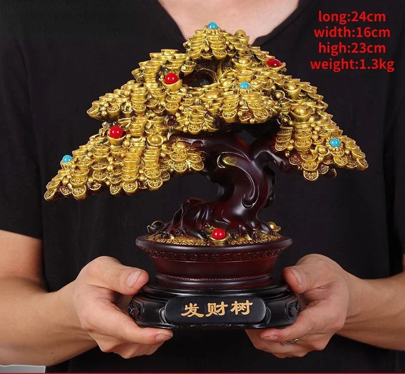 Feng Shui Fortune Lucky Tree Ornament Store Opening Gifts Living Room Store Decor Sculptures