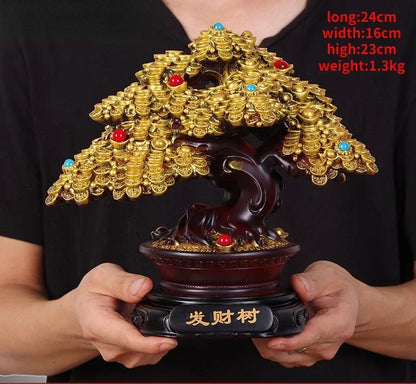 Feng Shui Fortune Lucky Tree Ornament Store Opening Gifts Living Room Store Decor Sculptures