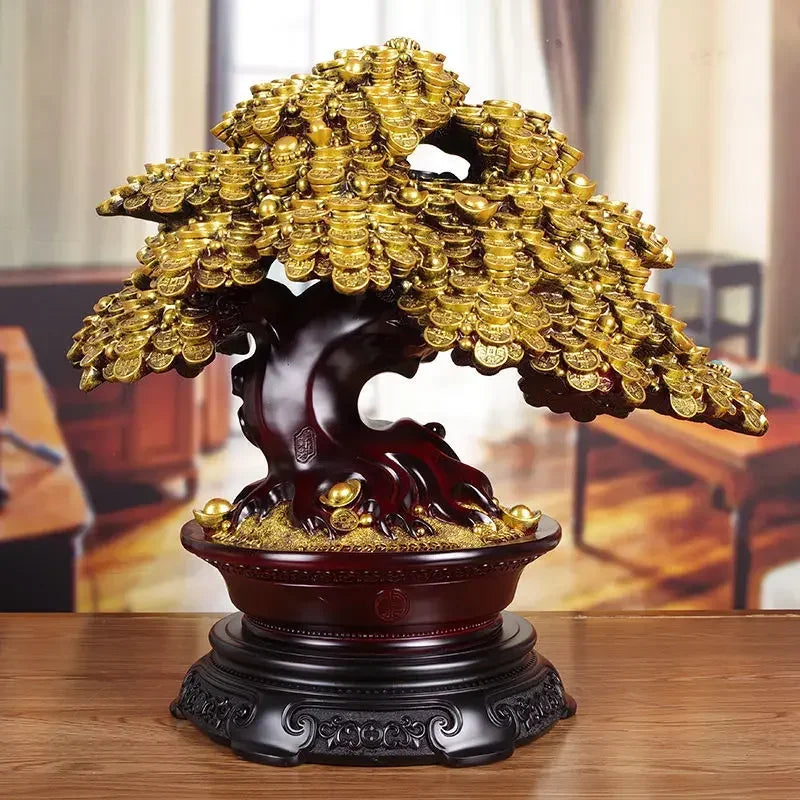 Feng Shui Fortune Lucky Tree Ornament Store Opening Gifts Living Room Store Decor Sculptures