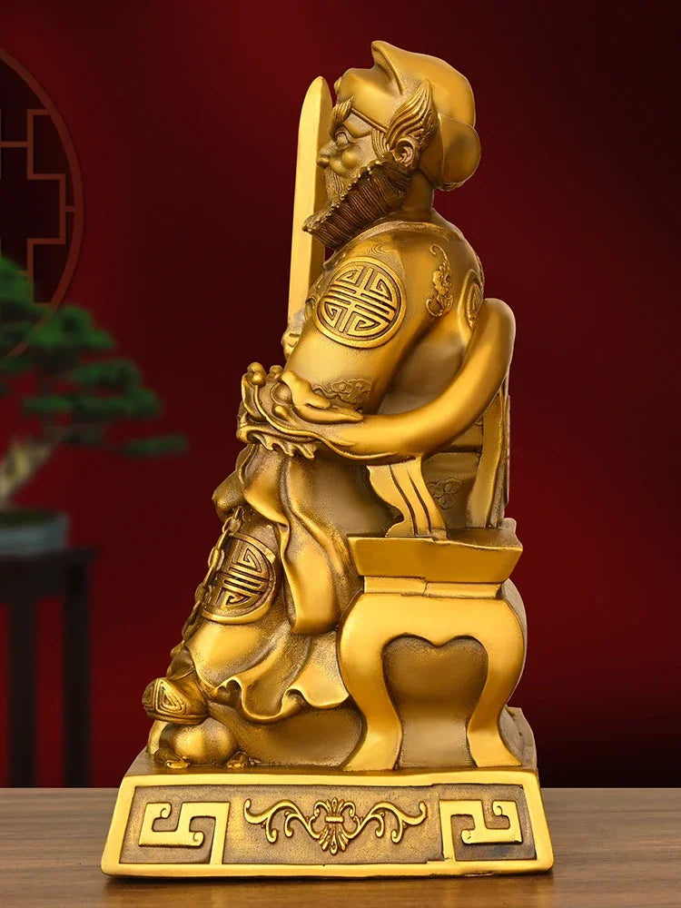 Feng Shui Full Copper Zhong Kui Pendant Zhong Kui Tian Shi Bronze Statue Home Decoration Figurines