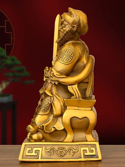 Feng Shui Full Copper Zhong Kui Pendant Zhong Kui Tian Shi Bronze Statue Home Decoration Figurines