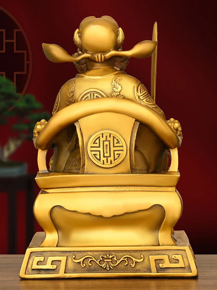 Feng Shui Full Copper Zhong Kui Pendant Zhong Kui Tian Shi Bronze Statue Home Decoration Figurines