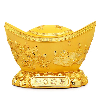 Feng Shui Golden Lngot Piggy Bank ,Resin Modern Art Sculpture Large Capacity High Quality  Home Room Office Decoration Coin Box
