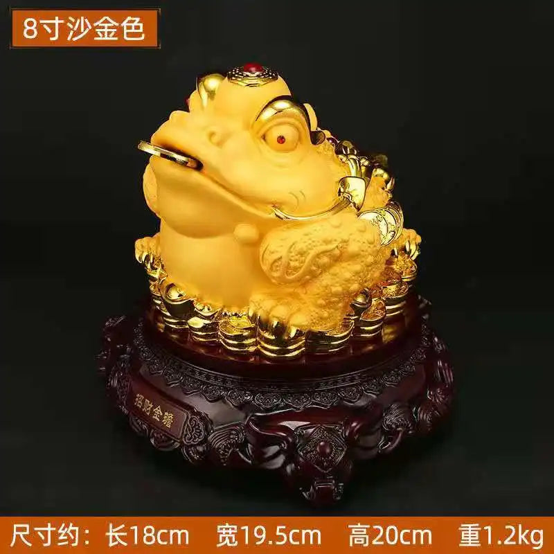 Feng Shui Golden Tripod toad lucky ornaments large toad statue crafts office cashier Hotel Home Decor china