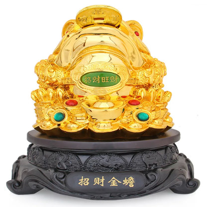 Feng Shui Golden Tripod toad lucky ornaments large toad statue crafts office cashier Hotel Home Decor