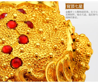 Feng Shui Golden Tripod toad lucky ornaments large toad statue crafts office cashier Hotel Home Decor