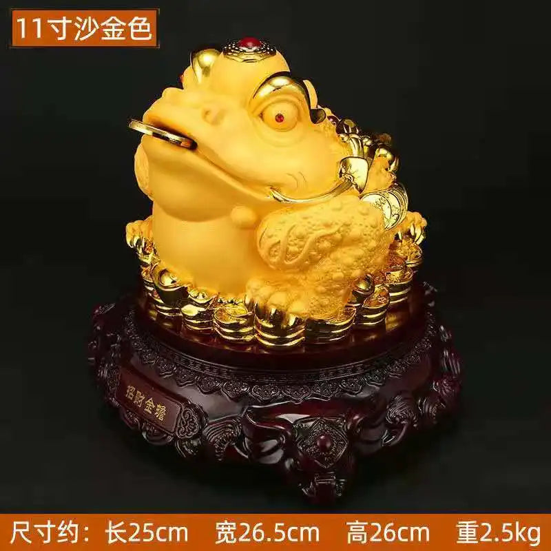 Feng Shui Golden Tripod toad lucky ornaments large toad statue crafts office cashier Hotel Home Decor china