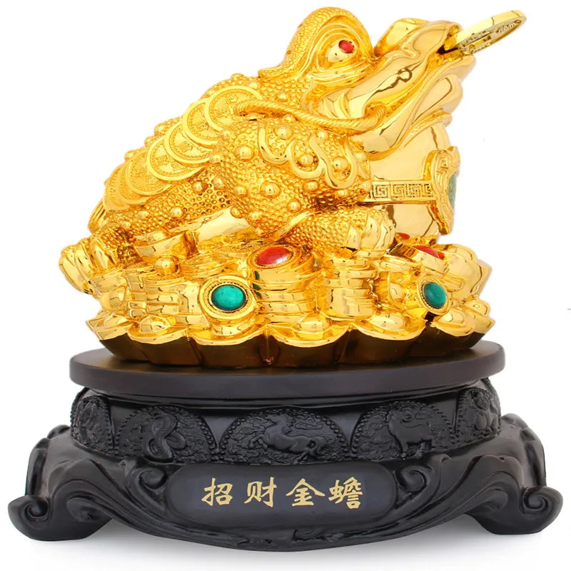 Feng Shui Golden Tripod toad lucky ornaments large toad statue crafts office cashier Hotel Home Decor