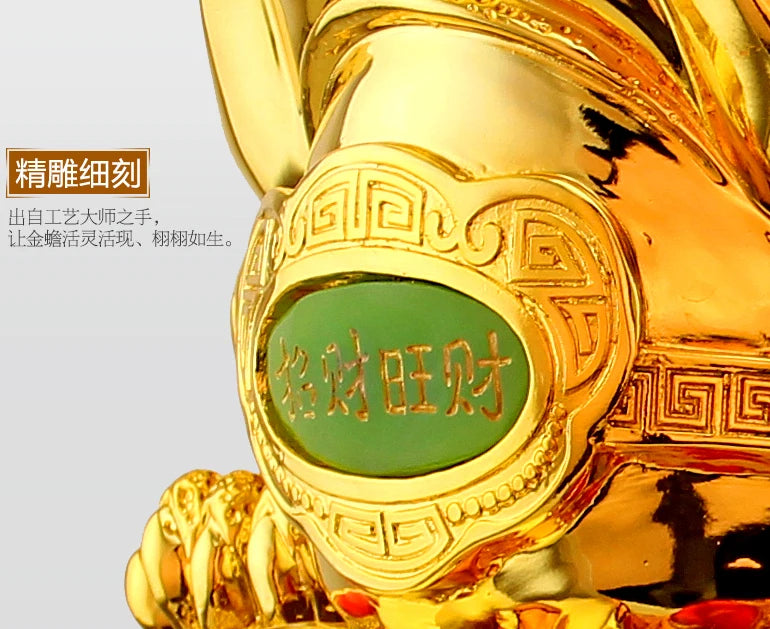 Feng Shui Golden Tripod toad lucky ornaments large toad statue crafts office cashier Hotel Home Decor