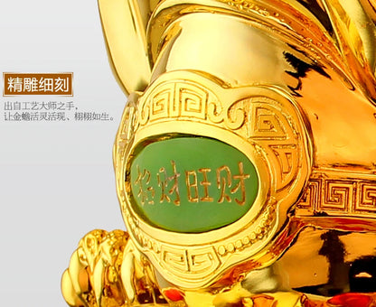 Feng Shui Golden Tripod toad lucky ornaments large toad statue crafts office cashier Hotel Home Decor