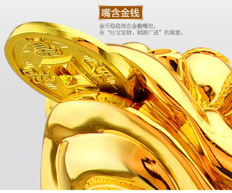 Feng Shui Golden Tripod toad lucky ornaments large toad statue crafts office cashier Hotel Home Decor