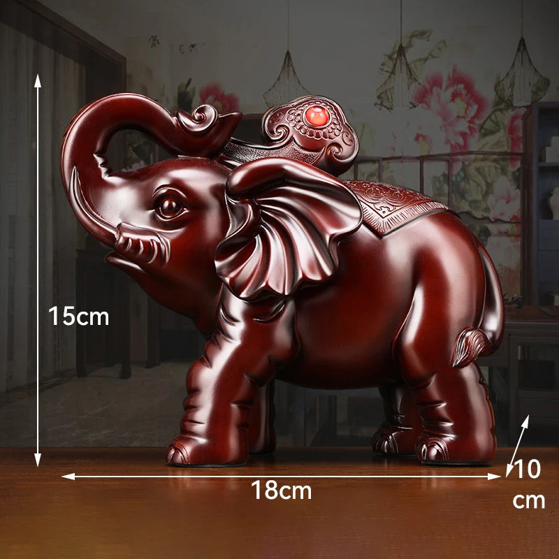 Feng Shui Good Fortune Toad Horse Elephant Figurine Statue Gold Tree Desk Bookshelf Wine Cabinet Ornament Living Room Decoration