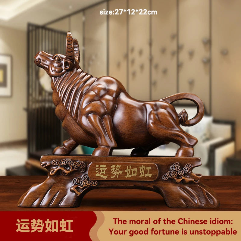 Feng Shui Good Fortune Toad Horse Elephant Figurine Statue Gold Tree Desk Bookshelf Wine Cabinet Ornament Living Room Decoration
