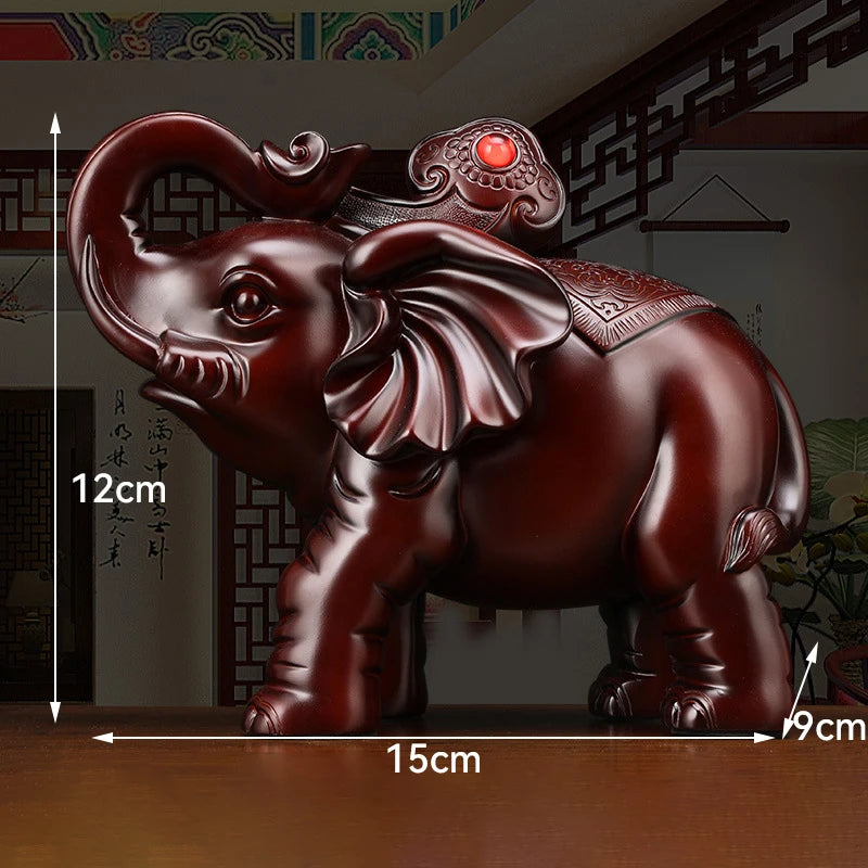 Feng Shui Good Fortune Toad Horse Elephant Figurine Statue Gold Tree Desk Bookshelf Wine Cabinet Ornament Living Room Decoration