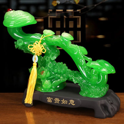 Feng Shui Good Fortune Toad Horse Elephant Figurine Statue Gold Tree Desk Bookshelf Wine Cabinet Ornament Living Room Decoration