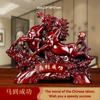 Feng Shui Good Fortune Toad Horse Elephant Figurine Statue Gold Tree Desk Bookshelf Wine Cabinet Ornament Living Room Decoration