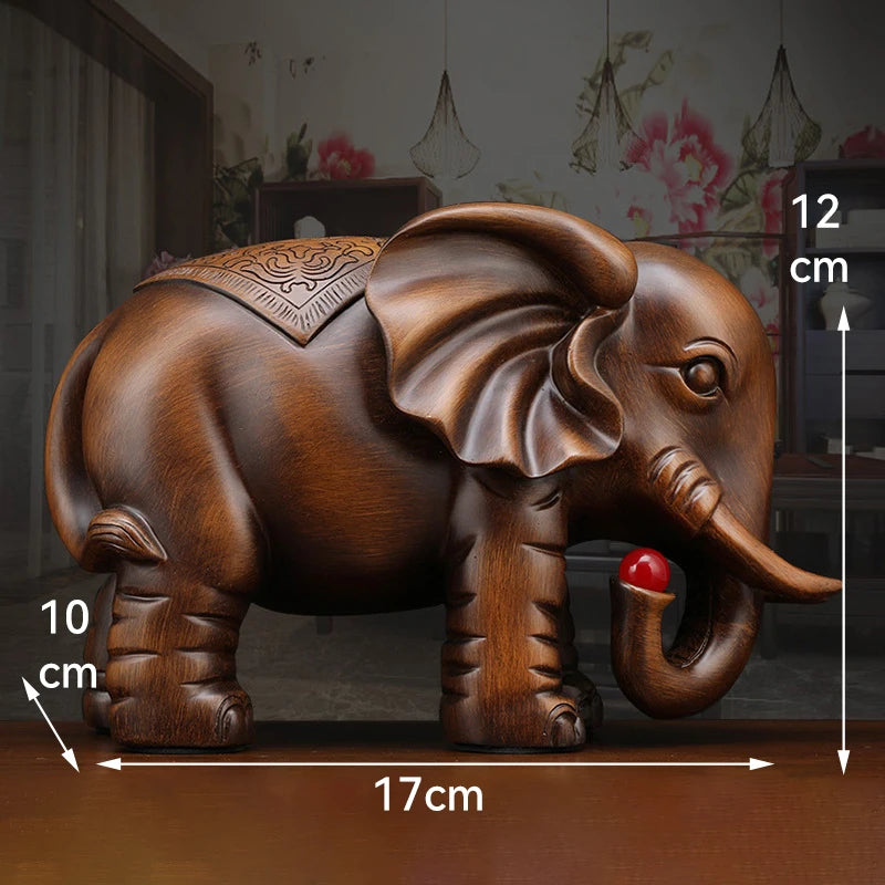 Feng Shui Good Fortune Toad Horse Elephant Figurine Statue Gold Tree Desk Bookshelf Wine Cabinet Ornament Living Room Decoration