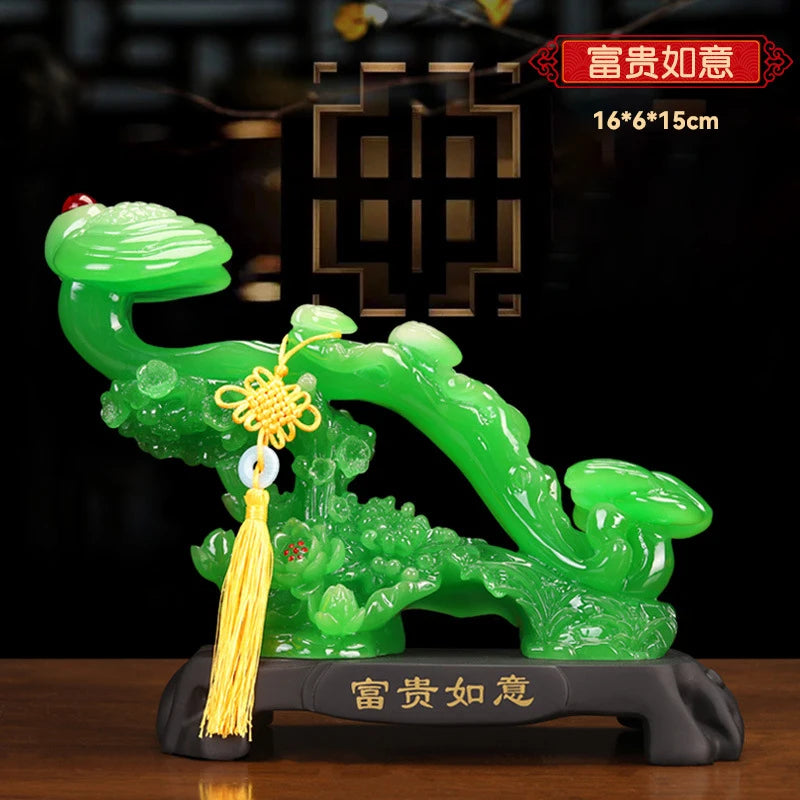 Feng Shui Good Fortune Toad Horse Elephant Figurine Statue Gold Tree Desk Bookshelf Wine Cabinet Ornament Living Room Decoration