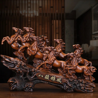 Feng Shui Good Fortune Toad Horse Elephant Figurine Statue Gold Tree Desk Bookshelf Wine Cabinet Ornament Living Room Decoration