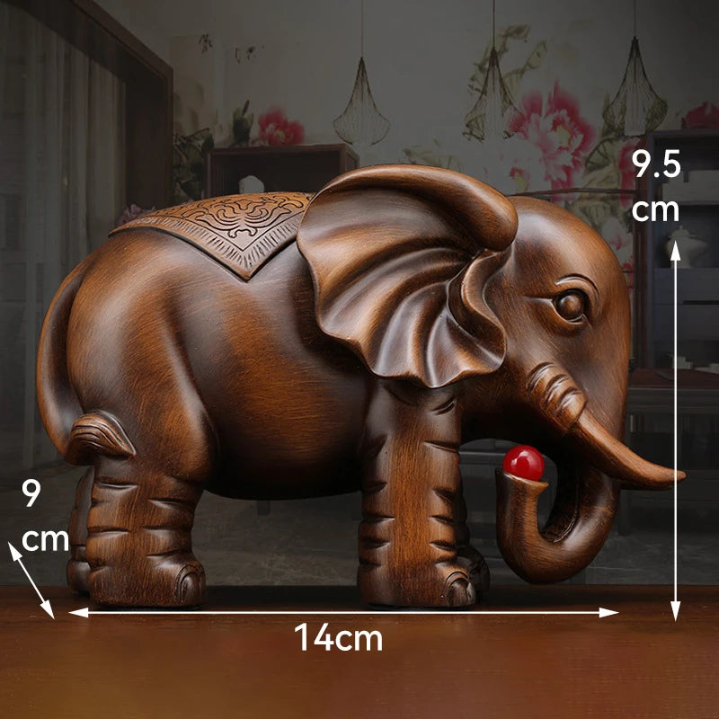 Feng Shui Good Fortune Toad Horse Elephant Figurine Statue Gold Tree Desk Bookshelf Wine Cabinet Ornament Living Room Decoration