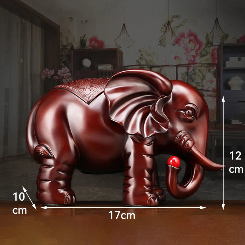 Feng Shui Good Fortune Toad Horse Elephant Figurine Statue Gold Tree Desk Bookshelf Wine Cabinet Ornament Living Room Decoration