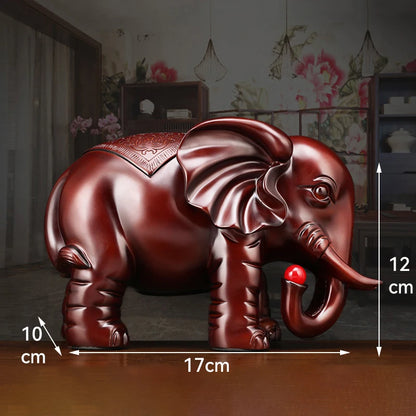 Feng Shui Good Fortune Toad Horse Elephant Figurine Statue Gold Tree Desk Bookshelf Wine Cabinet Ornament Living Room Decoration
