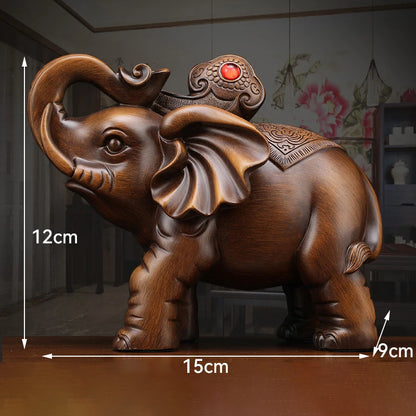 Feng Shui Good Fortune Toad Horse Elephant Figurine Statue Gold Tree Desk Bookshelf Wine Cabinet Ornament Living Room Decoration