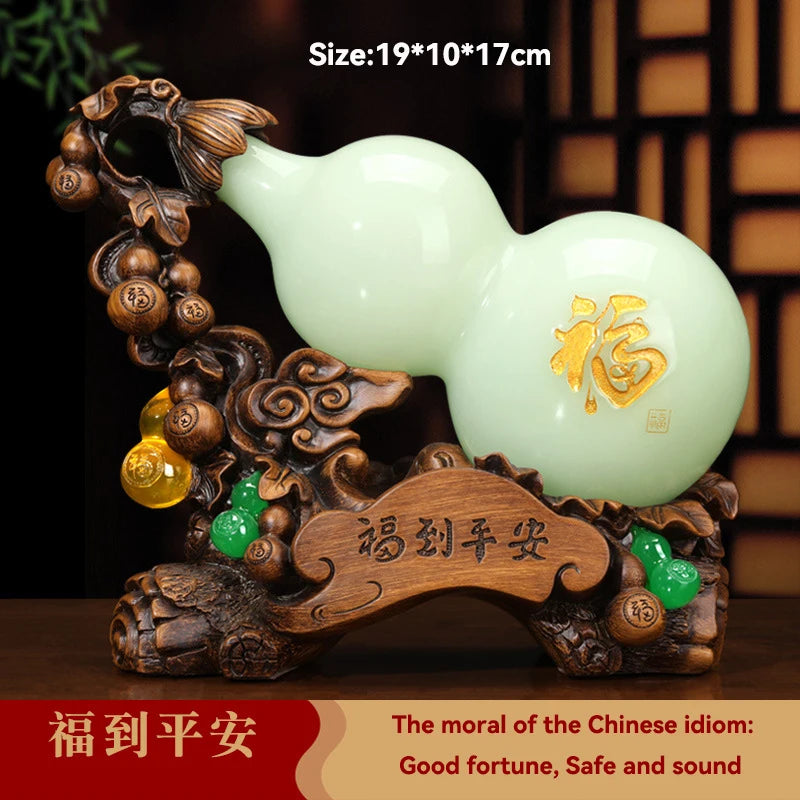 Feng Shui Good Fortune Toad Horse Elephant Figurine Statue Gold Tree Desk Bookshelf Wine Cabinet Ornament Living Room Decoration