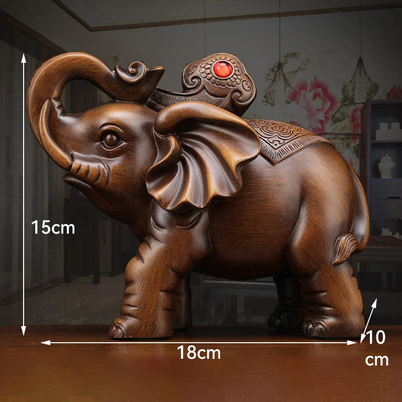 Feng Shui Good Fortune Toad Horse Elephant Figurine Statue Gold Tree Desk Bookshelf Wine Cabinet Ornament Living Room Decoration