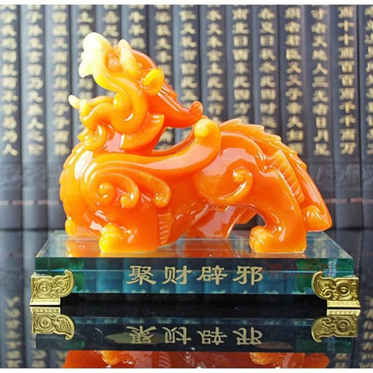 Feng Shui Imitation Jade Decor Pixiu Ornament Statue Resin Modern Art Sculpture Home Living Room Office Miniatures