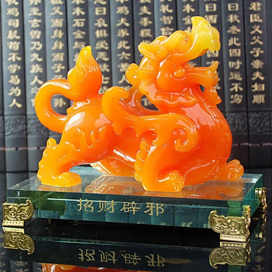 Feng Shui Imitation Jade Decor Pixiu Ornament Statue Resin Modern Art Sculpture Home Living Room Office Miniatures