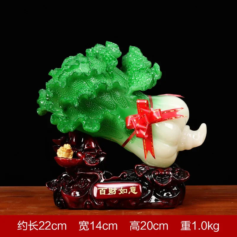 Feng Shui Jade Cabbage Ornaments Home Decor Crafts Entrance Shop Opening Lucky Office Living Room Gifts