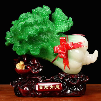 Feng Shui Jade Cabbage Ornaments Home Decor Crafts Entrance Shop Opening Lucky Office Living Room Gifts