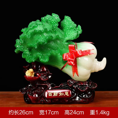 Feng Shui Jade Cabbage Ornaments Home Decor Crafts Entrance Shop Opening Lucky Office Living Room Gifts