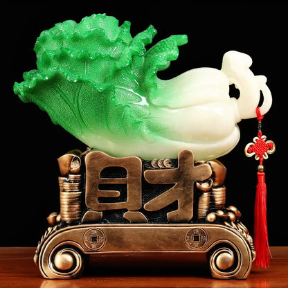 Feng Shui Jade Cabbage Ornaments Home Decor Crafts Entrance Shop Opening Lucky Office Living Room Gifts