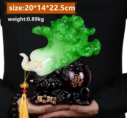 Feng Shui Jade Cabbage Ornaments Home Decor Crafts Home Living Room Entrance Office Shop Opening Gifts