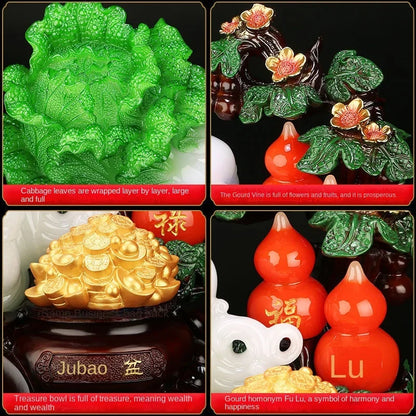Feng Shui Jade Cabbage Ornaments Home Decor Crafts Home Living Room Entrance Office Shop Opening Gifts
