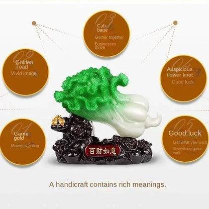 Feng Shui Jade Cabbage Ornaments Home Decor Crafts Home Living Room Entrance Office Shop Opening Gifts