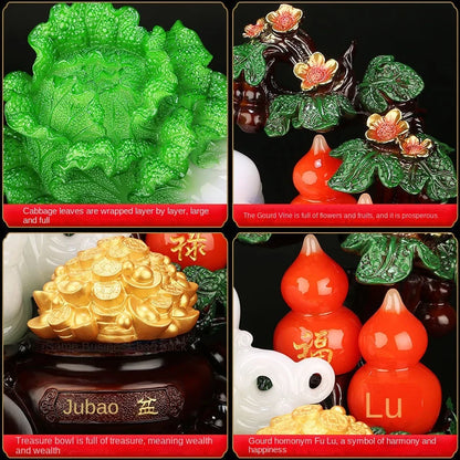 Feng Shui Jade Cabbage Ornaments Home Decoration Crafts Home Living Room Entrance Decoration Office Shop Opening Gifts