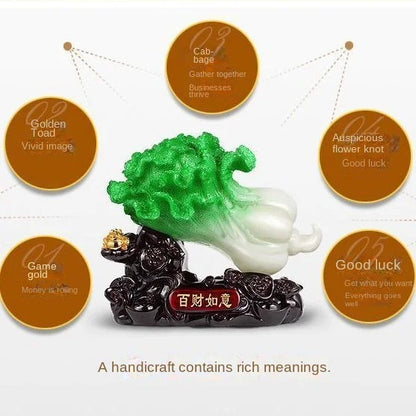 Feng Shui Jade Cabbage Ornaments Home Decoration Crafts Home Living Room Entrance Decoration Office Shop Opening Gifts
