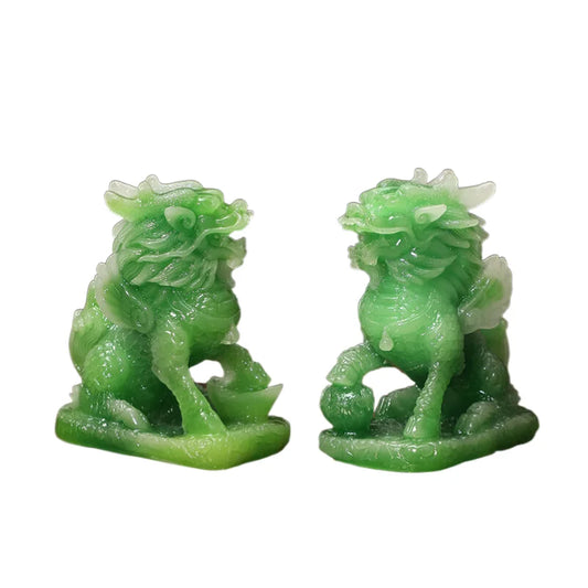 Feng Shui Kylin Statues Lion Mascot Lucky Figurine To Attracting Wealth/ Ward Off Evil Energy Home Decoration Ornaments Gift