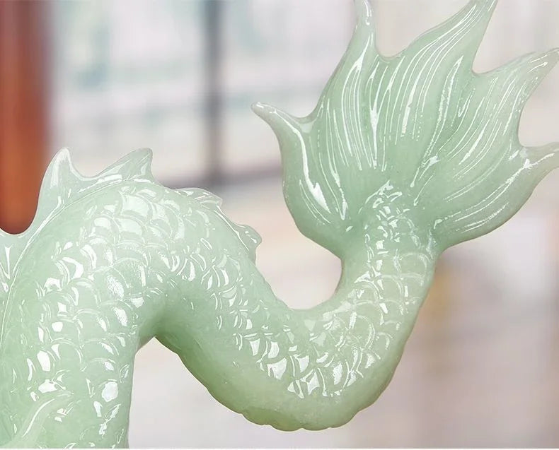 Feng Shui Lucky Jade Housewarming Fortune Dragon Crafts Office Living Room Animal Dragon Decoration Gift