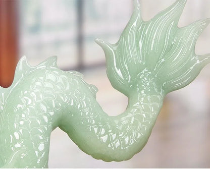 Feng Shui Lucky Jade Housewarming Fortune Dragon Crafts Office Living Room Animal Dragon Decoration Gift