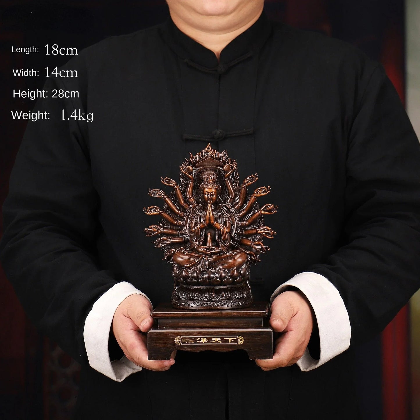 Feng Shui Mercy Bodhisattva Ornaments Thousand-handed Goddess of Mercy Statue Craft Home Decor Office Gift