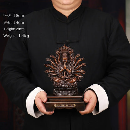 Feng Shui Mercy Bodhisattva Ornaments Thousand-handed Goddess of Mercy Statue Craft Home Decor Office Gift