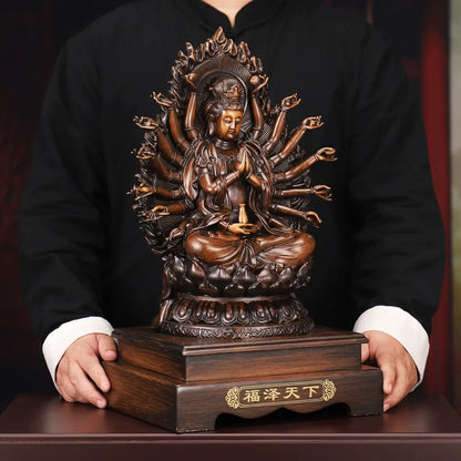 Feng Shui Mercy Bodhisattva Ornaments Thousand-handed Goddess of Mercy Statue Craft Home Decor Office Gift